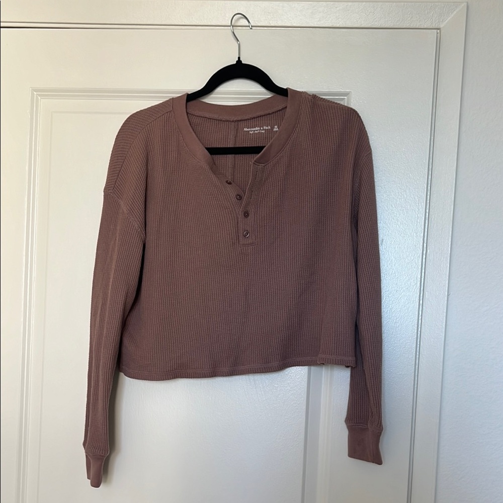 Pink Long Sleeve waffle top